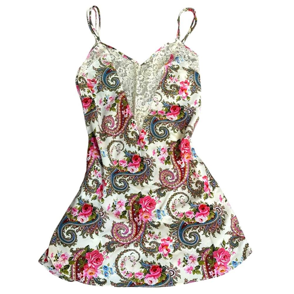 Victoria's Secret Gold Label Vintage Floral Paisley Slip Dress Size Small